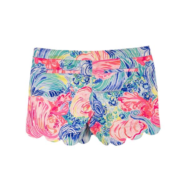 Lilly Pulitzer Size 8 Buttercup Stretch Short Seashell Pattern Scalloped Hem - Picture 2 of 7